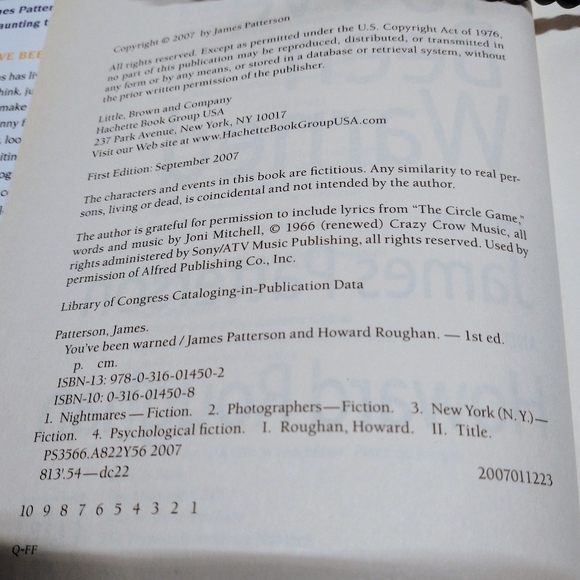 James Patterson YOU'VE BEEN WARNED HB DJ Novel - Picture 4 of 5